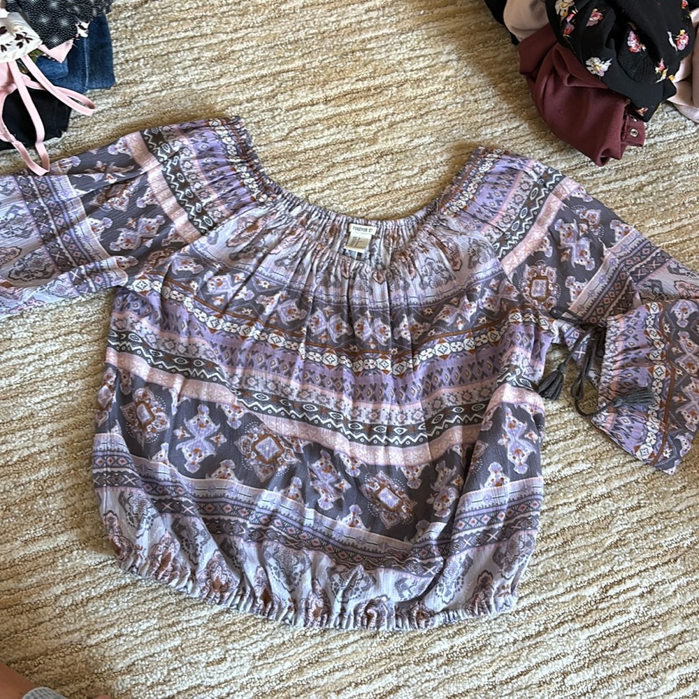 Boho paisley print blouse